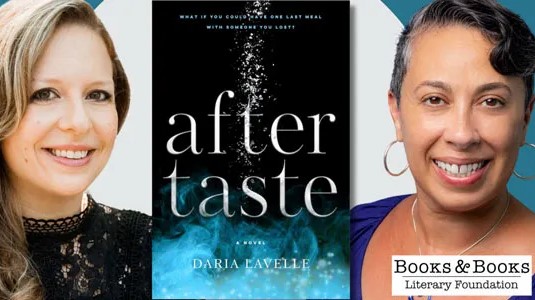 Daria Lavelle (left), in conversation with mystery writer Raquel V. Reyes, will discuss her debut novel Aftertaste—a genre-defying work that navigates grief, love, and the mystical power of food.