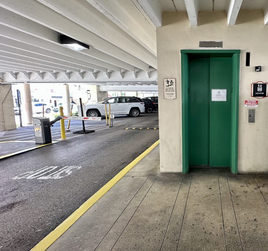 The elevator Coral Gables Parking Garage No. 1 is so far gone that only total replacement would bring it back into service.