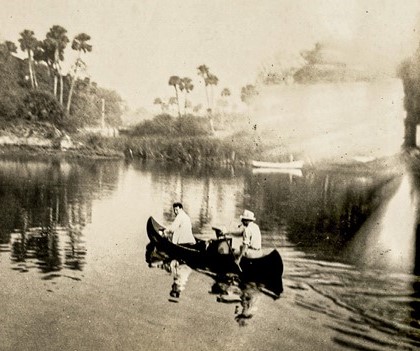 Marjory Stoneman Douglas, author of "The Everglades: River of Grass," canoes in the Everglades before beginning to write her book, published in 1947. (Photo: University of Miami Archives)