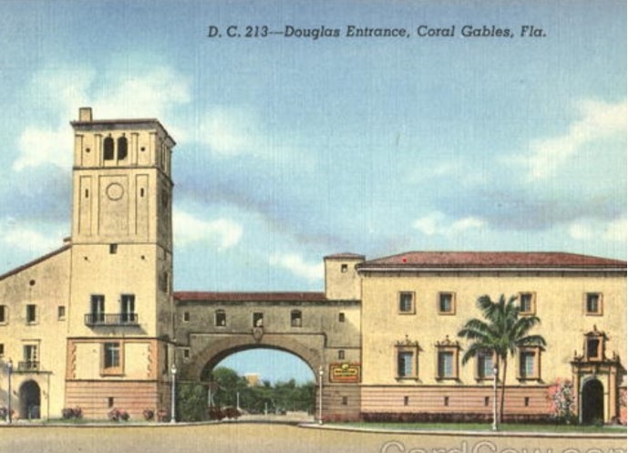 By the early 1960s Coral Gables’ magnificent Douglas Entrance (originally La Puerta del Sol [The Gate of the Sun]) at SW 8th Street and SW 37th Avenue; the last, largest and most expensive of the city’s planned entrances) was dilapidated, underutilized and for many, an eyesore.