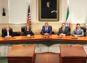 Coral Gables City Commission seated during the final 2026 budget hearing on September 25, where commissioners approved a $313.6 million budget and debated pet projects and cost-of-living adjustments.