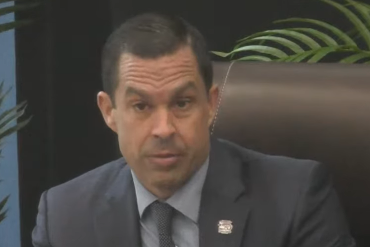 Mayor Vince Lago speaking at a Coral Gables Commission meeting.