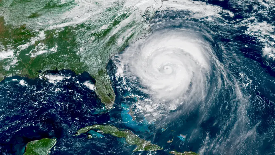 A NOAA satellite view of a massive Hurricane Erin churning off the U.S. East Coast on Aug. 20, 2025. (Image credit: NOAA Satellites)