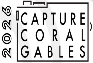 Black-and-white graphic reading “2026 Capture Coral Gables” inside and beside a rectangular frame.