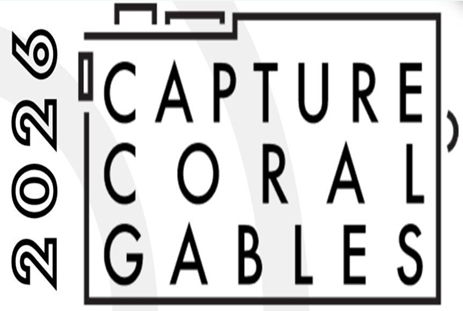 Black-and-white graphic reading “2026 Capture Coral Gables” inside and beside a rectangular frame.
