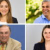 Composite image of Coral Gables Commission candidates Melissa Castro and Nestor Menendez on the top row, with Gonzalo Sanabria and Dominique “Nikki” Whiting on the bottom row.