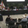 Coral Gables City Commission seated at the dais during the Sept. 29 final FY2027 budget hearing, with residents seated in the audience.
