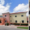 Composite image showing the Coral Gables War Memorial Youth Center alongside portraits of Mayor Vince Lago and City Manager Peter Iglesias.