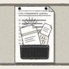 Illustration of a City Commission agenda with a dark pocket attached to it as papers unexpectedly burst out, representing unannounced “pocket items.”